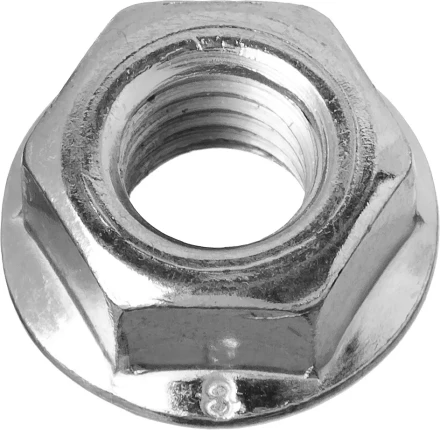 Гайка DIN 6923 с фланцем, M6, 14 шт, кл. пр. 8, оцинкованная, ЗУБР 303636-06 купить в Екатеринбурге