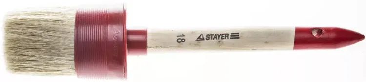 Кисть круглая STAYER "MASTER", светлая натурал. щетина, пластм. корпус, деревян. ручка, №18 x60мм 0141-60 купить в Екатеринбурге