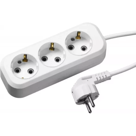 Удлинитель СИБИН электрический, ПВС сечение 0,75кв мм, 3 гнезда, макс мощн 2200Вт, 2м, заземление 55034-2 купить в Екатеринбурге