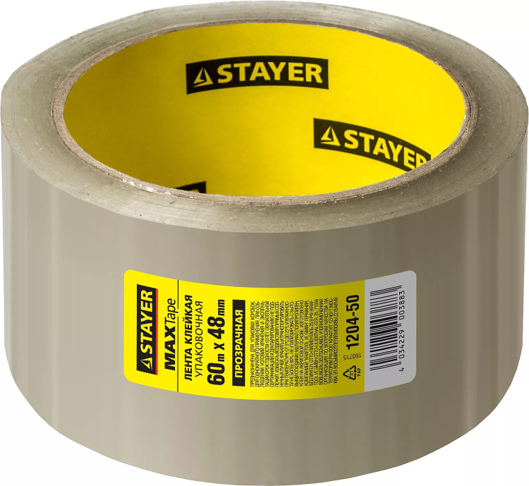 Клейкая лента, STAYER Master 1204-50, прозрачная, 48мм х 60м 1204-50 купить в Екатеринбурге