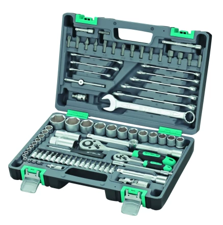 Набор инструментов 1/2 и 1/4  CrV, пластиковый кейс  82 предмета STELS 14105 купить в Екатеринбурге