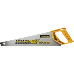 Ножовка STAYER &quot;PROFI&quot; &quot;CHAMPION&quot;, сверхбыстрый рез, прямой зуб, импульсная закалка, пластиковая ручка, 7 TPI, 450мм 15133-45_z01