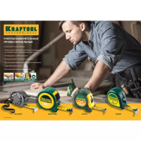 Рулетка KRAFTOOL "EXPERT" с нейлоновым покрытием, обрезин корпус, 3/13мм 34122-03_z01