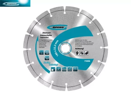 Диск алмазный 115 х 22,2 мм лазерная приварка сегментов сухое резание GROSS 73002 купить в Екатеринбурге