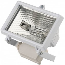Прожектор галогеновый СВЕТОЗАР с дугой крепления под установку, цвет белый, 150Вт SV-57101-W