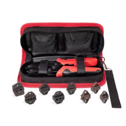 Пресс-клещи КВТ СТС+8 с 8 матрицами для опрессовки автоклемм, втулочных, изолированных и неизолированных наконечников, Dupont (набор) (89225) купить в Екатеринбурге