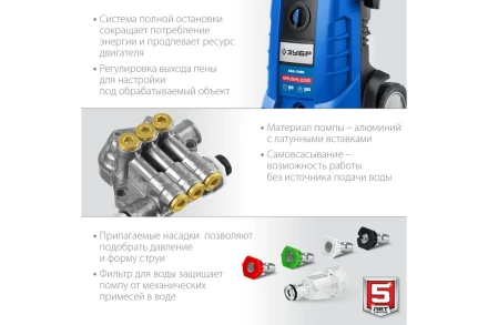 Мойка высокого давления ЗУБР Профессионал АВД-П180 купить в Екатеринбурге