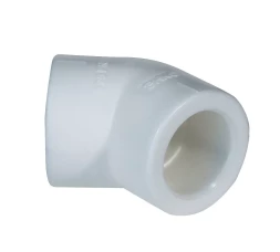 Уголок PP-R 45° 50мм белый (10/100) 45354
