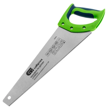 Ножовка по дереву &quot;Зубец&quot;, 350 мм, 11 TPI, зуб 2D, калёный зуб, 2-х компонентная рукоятка Сибртех 23823 купить в Екатеринбурге