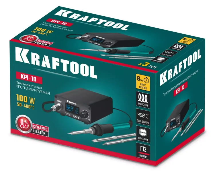 KRAFTOOL KPI-10 программируемая индукционная паяльная станция 50  480°C, 100 Вт 55343 купить в Екатеринбурге