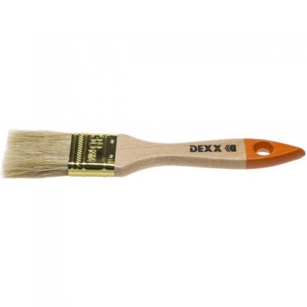 Кисть флейцевая DEXX, деревянная ручка, натуральная щетина, индивидуальная упаковка, 38мм 0100-038_z02 купить в Екатеринбурге