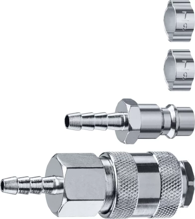 ЗУБР (штуцер елочка, 6 мм - рапид муфта) + (рапид штуцер-штуцер елочка, 6 мм) + (обжимные хомуты 2 шт), набор, Профессионал (64920-06-H) купить в Екатеринбурге
