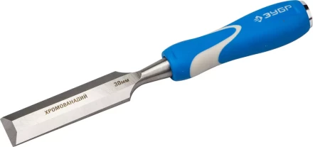 Стамеска ЗУБР &quot;ЭКСПЕРТ&quot; с ударопрочной двухкомпонетной ручкой и стальным затыльником для ударных работ, 30мм 18097-30 купить в Екатеринбурге