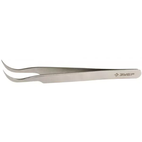 Пинцет ЗУБР д/электроники и точной механики, нерж. сталь, антимагнит, изогнутый, заостренные губки, 110мм 22211-3-110 купить в Екатеринбурге