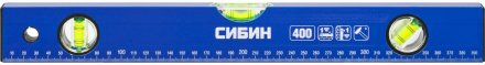 Уровень СИБИН коробчатый, 3 противоударных ампулы, измерительная линейка, 40см 34605-040 купить в Екатеринбурге