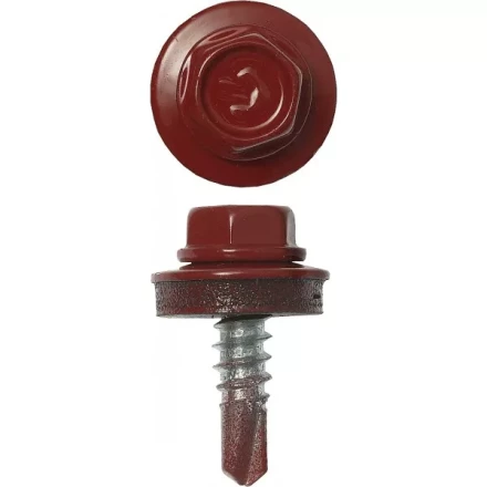 Саморезы ЗУБР &quot;ПРОФЕССИОНАЛ&quot; окраш., RAL 3003 рубин.-красн., для крепл. кров. матер. к металл. констр., 5.5x19мм, 500шт 4-300315-55-019-3003 купить в Екатеринбурге