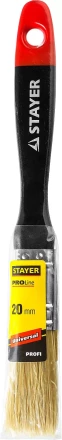 Кисть плоская STAYER &quot;UNIVERSAL-PROFI&quot;, светлая натуральная щетина, деревянная ручка, 20мм 0104-020 купить в Екатеринбурге