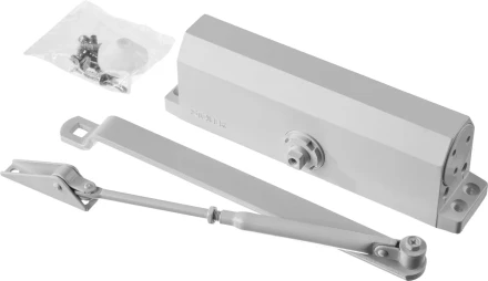 Доводчик дверной STAYER, для дверей массой до 100 кг, цвет белый 37916-100 купить в Екатеринбурге