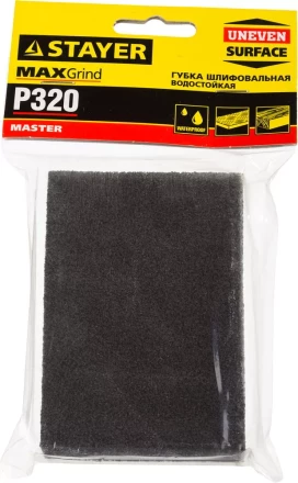 Губка шлифовальная STAYER &quot;MASTER&quot; четырехсторонняя, зерно - оксид алюминия, Р320, 100 x 68 x 26 мм. 3560-4 купить в Екатеринбурге
