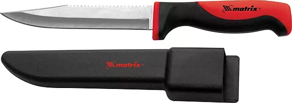 Нож рыбака "FISHERMAN'S DREAM" large 150 мм двухкомпонентная рукоятка пластиковые ножны MATRIX KITCHEN 79116 купить в Екатеринбурге