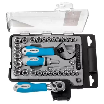 Набор ЗУБР Слесарно-монтажный инструмент &quot;ЭКСПЕРТ&quot;, ключ развод.,отвертка реверс. с насадками, пласт.бокс, 43пред. 25290-H43 купить в Екатеринбурге