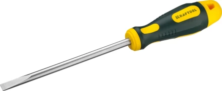 Отвертка KRAFTOOL, Cr-Mo-V сталь, двухкомпонентная противоскользящая рукоятка, SL, 8,0x150мм 250071-8.0-150 купить в Екатеринбурге