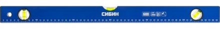Уровень СИБИН коробчатый, 3 противоударных ампулы, измерительная линейка, 60см 34605-060 купить в Екатеринбурге