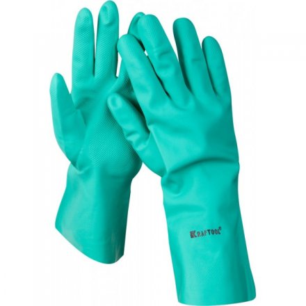 Перчатки KRAFTOOL маслобензостойкие, нитриловые, повышенной прочности, с х/б напылением, размер XXL 11280-XXL купить в Екатеринбурге