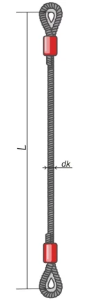 Строп ветвь канатная ВК-1.6 т L=2 Кч  din 2.0 т опрессовка купить в Екатеринбурге