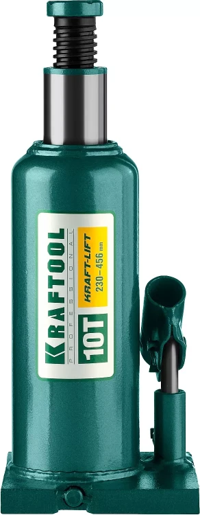 Домкрат гидравлический бутылочный "Kraft-Lift", сварной, 10т, 230-456мм, KRAFTOOL 43462-10 43462-10_z01 купить в Екатеринбурге