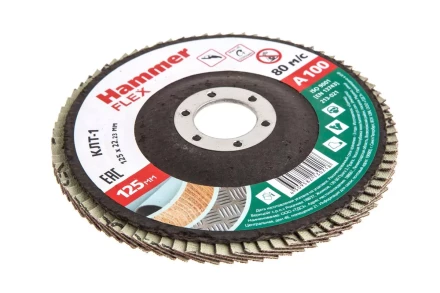 Круг Лепестковый Торцевой (КЛТ) HAMMER КЛТ 1 Ф125х22 Р100 213-021 купить в Екатеринбурге