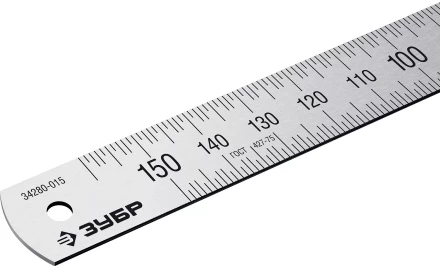 ЗУБР Про-15, длина 0.15 м, усиленная нержавеющая линейка, Профессионал (34280-015) купить в Екатеринбурге