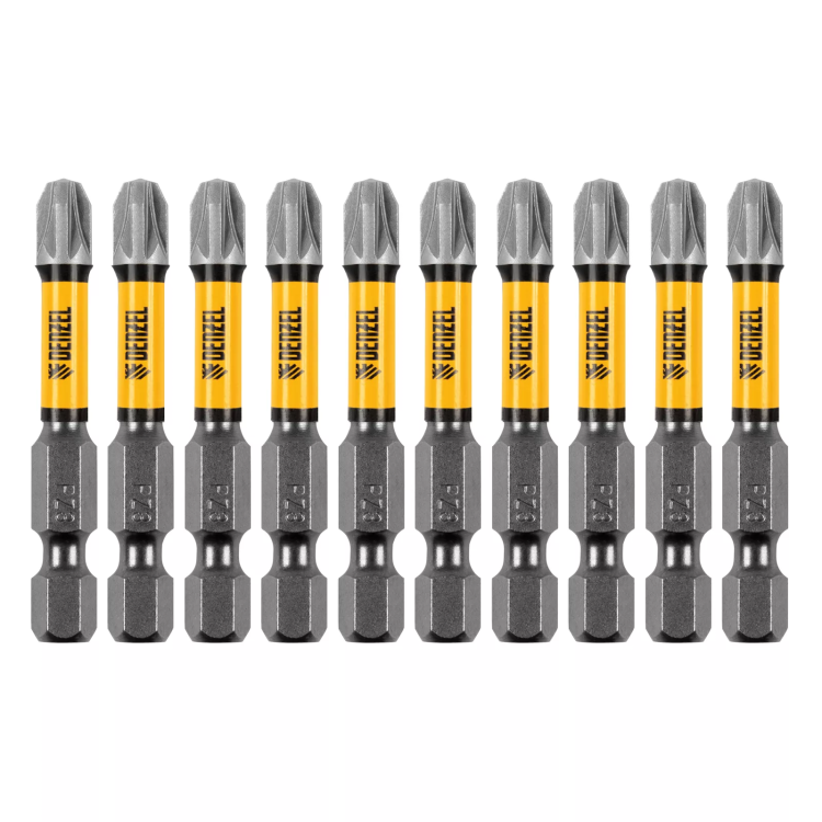 Бита IMPACT, PZ3x50 мм, лазерная обработка шлица, сталь S2, 10 шт., Е 6,3 Denzel 11693 купить в Екатеринбурге