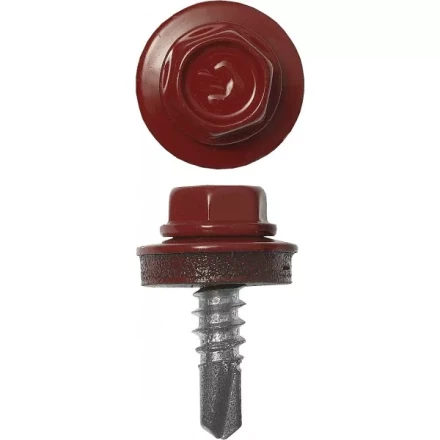 Саморезы ЗУБР &quot;ПРОФЕССИОНАЛ&quot; окраш., RAL 3003 рубин.-красн., для крепл. кров. матер. к металл. констр., 5.5x25мм, 420шт 4-300315-55-025-3003 купить в Екатеринбурге