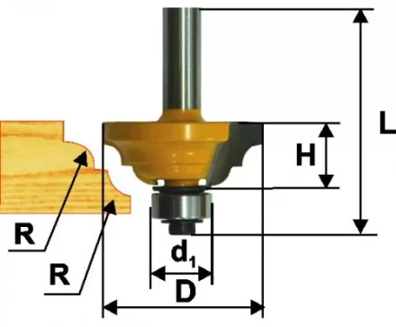 Фреза кром. калевочная ф42,8х19мм R6,35мм хв. 8мм Энкор 46269 купить в Екатеринбурге