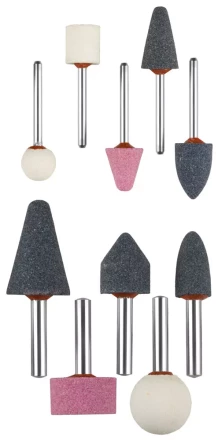 Набор ЗУБР &quot;МАСТЕР&quot;: Абразивные минишарошки-насадки для гравера и дрели, хвостовик d 3,2мм,  d 6мм 35998-H10 купить в Екатеринбурге