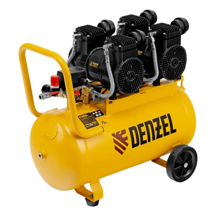 Компрессор безмасл. малошумный DLP -3000/50, 3 кВт, 2х1,5 кВт,50 л, 2850 об/мин,500 л/мин// Denzel 58144 купить в Екатеринбурге