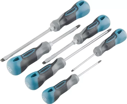 Набор отвёрток 6 шт S2 трехкомпонентная рукоятка GROSS 12164 купить в Екатеринбурге