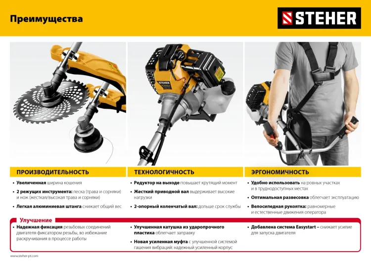 STEHER 2.5 кВт, бензиновый триммер (BT-2500) купить в Екатеринбурге