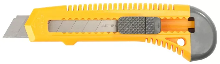 Нож STAYER "STANDARD" с выдвижным сегмент. лезвием, пластмасс.,18мм 0911 купить в Екатеринбурге