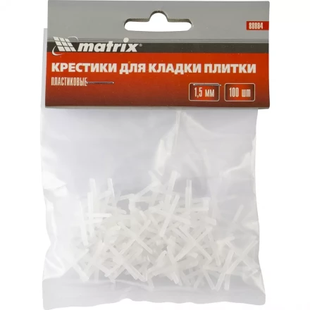 Крестики 2,5 мм для кладки плитки 100 штук MATRIX артикул 88088 купить в Екатеринбурге