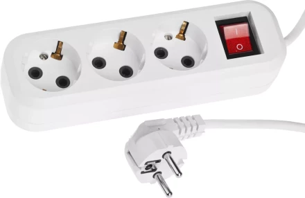 Удлинитель СИБИН электрический, ПВС сечение 0,75кв мм, 3 гнезда, макс мощн 2200Вт, 5м, заземление, выключатель 55036-5 купить в Екатеринбурге