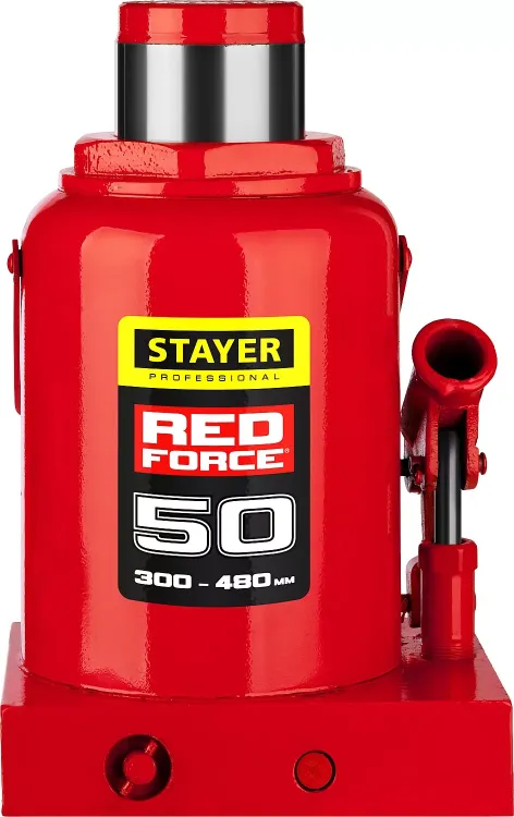 Домкрат гидравлический бутылочный "RED FORCE", 50т, 300-480 мм, STAYER 43160-50 43160-50_z01 купить в Екатеринбурге