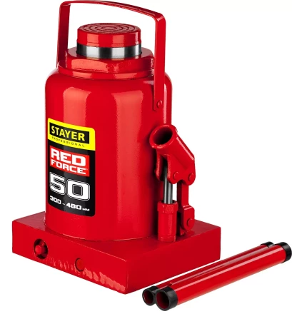 Домкрат гидравлический бутылочный &quot;RED FORCE&quot;, 50т, 300-480 мм, STAYER 43160-50 43160-50_z01 купить в Екатеринбурге