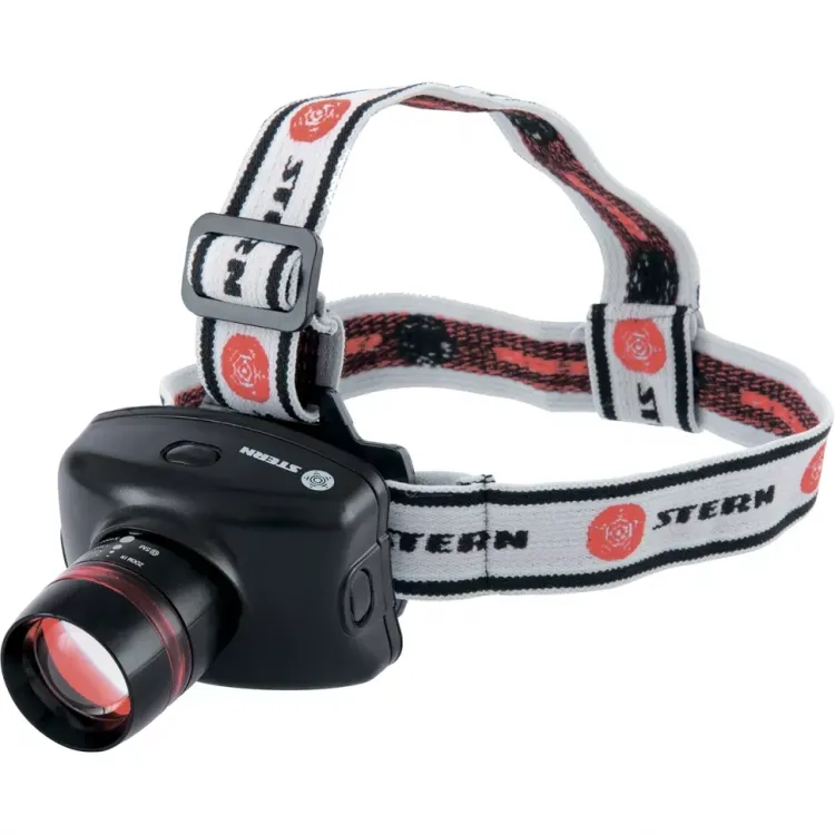 Фонарь наголовный Zoom 3W LED CRE Q5 160 Лм 100 м 3 режима 100% - 50% - стробоскоп 3хААА Stern 90567 купить в Екатеринбурге