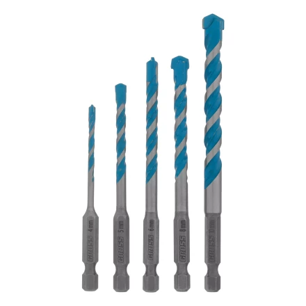 Набор сверл универсальных Gross 706017, Multipurpose PRO, 6-гр. хвостовик, 4-10мм, 5шт купить в Екатеринбурге