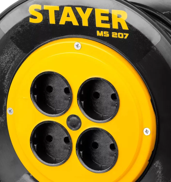 Удлинитель на катушке "MS 207", 40 м, 2200 Вт, 4 гнезда, ПВС 2x0,75 мм2, STAYER 55073-40 купить в Екатеринбурге