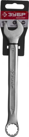 Ключ ЗУБР &quot;МАСТЕР&quot; гаечный комбинированный, Cr-V сталь, хромированный, 17мм 27087-17 купить в Екатеринбурге