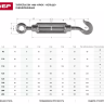 Талреп ЗУБР "ПРОФЕССИОНАЛ"  DIN 1480, крюк-кольцо, оцинкованный, кованая натяжная муфта, М14, 3 шт 4-304355-14 купить в Екатеринбурге