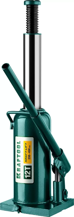 Домкрат гидравлический бутылочный "Kraft-Lift", сварной, 12т, 230-458мм, KRAFTOOL 43462-12 43462-12_z01 купить в Екатеринбурге